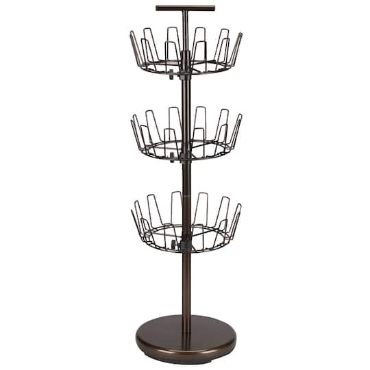 Household Essentials 38" Brown 3-Tier Revolving Shoe Tree